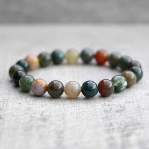 Indian Agate Natural Stone Bracelet 8 mm