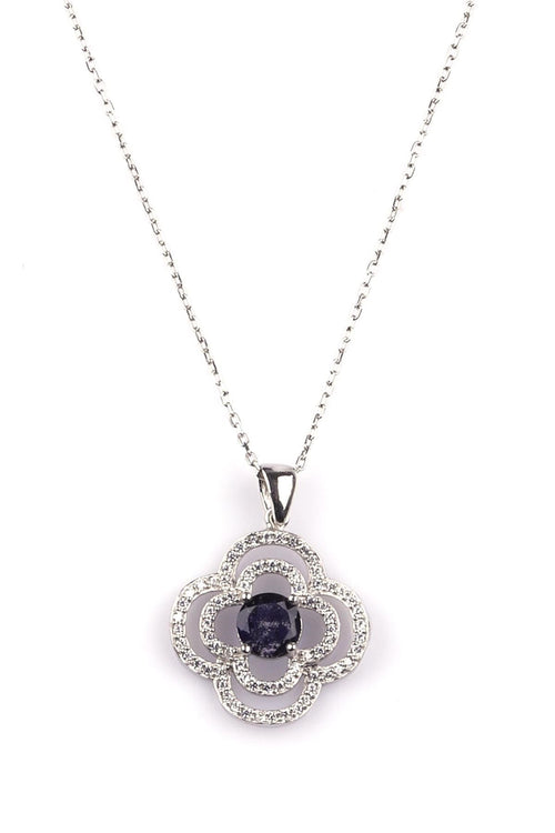 Iolite Natural Stone 925 Sterling Silver Necklace