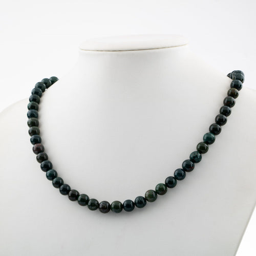 Bloodstone 8 mm String Natural Stone Necklace