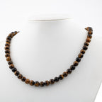 Tiger Eye 8 mm String Natural Stone Necklace