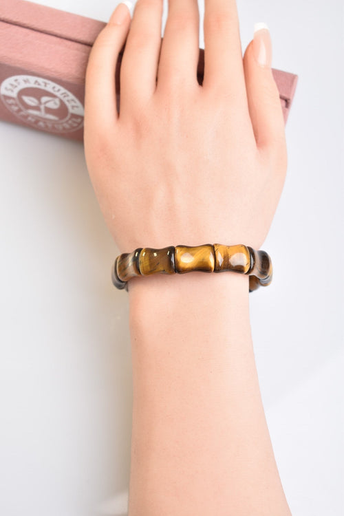 Tiger Eye Natural Stone Special Cut Bracelet