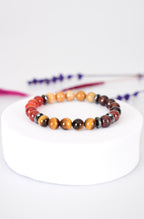 Tiger Eye - Jasper - Hessonite - Fossil Coral - Agate Natural Stone Bracelet