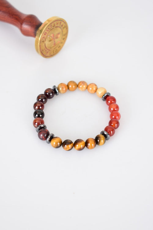 Tiger Eye - Jasper - Hessonite - Fossil Coral - Agate Natural Stone Bracelet