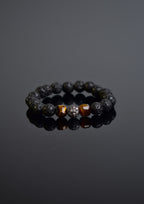 Tiger Eye - Natural Stone Bracelet with Lava Zircon Apparatus