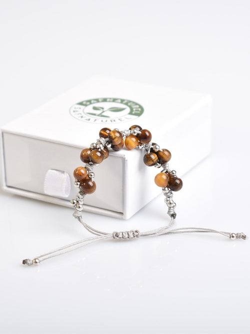 Tiger Eye Triple Macrame Design Bracelet