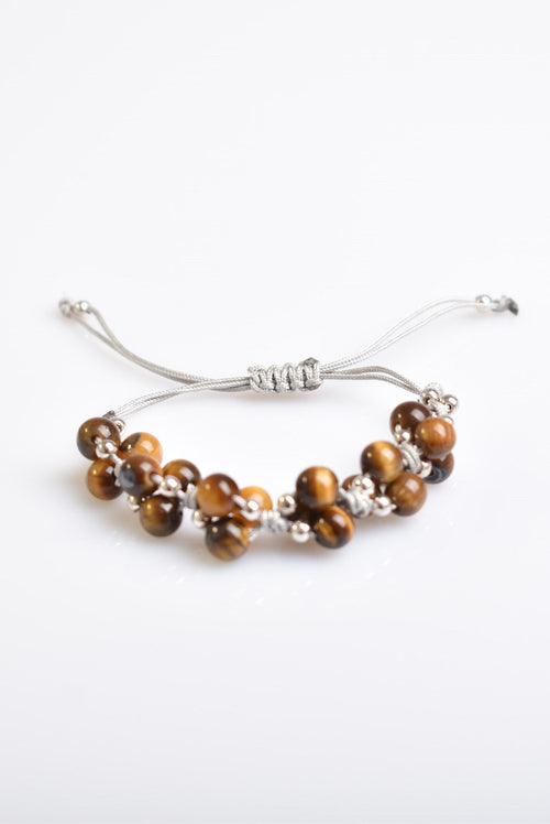 Tiger Eye Triple Macrame Design Bracelet