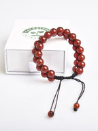 Red Agate 8mm Double Row Macrame Natural Stone Bracelet