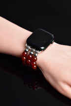 Red Agate Natural Stone Apple Watch Band 42 - 49mm 