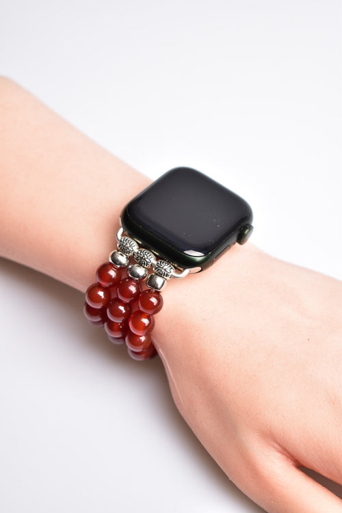 Red Agate Natural Stone Apple Watch Band 42 - 49mm 