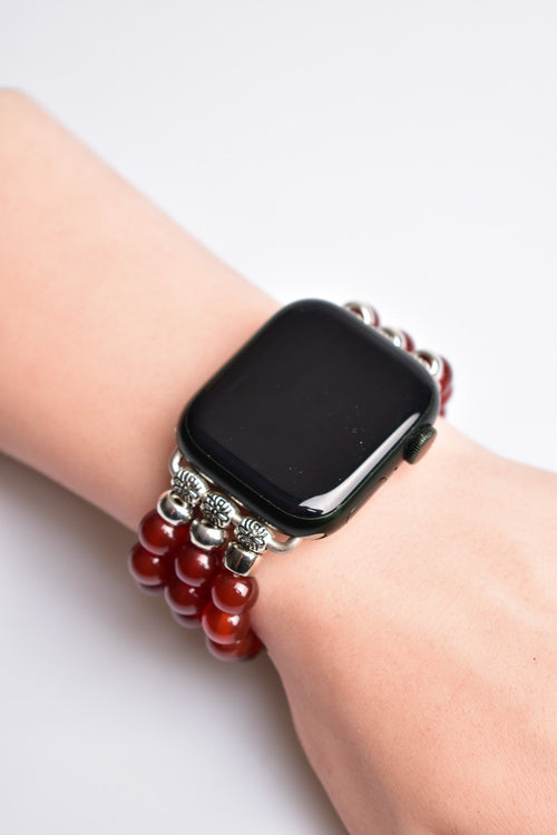 Red Agate Natural Stone Apple Watch Band 42 - 49mm 