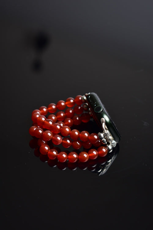 Red Agate Natural Stone Apple Watch Band 42 - 49mm 