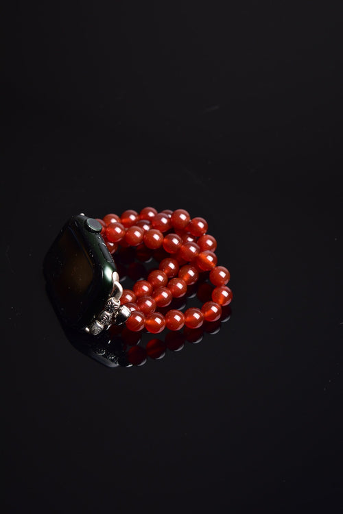 Red Agate Natural Stone Apple Watch Band 42 - 49mm 