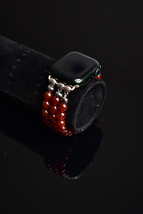 Red Agate Natural Stone Apple Watch Band 42 - 49mm 