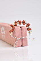 Red Jasper Triple Macrame Special Design Bracelet 6 mm