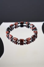 Red Tiger Eye - Hematite Natural Stone Bracelet