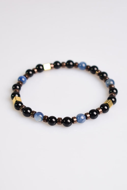 Kyanite - Tourmaline - Hematite Natural Stone Unisex Bracelet