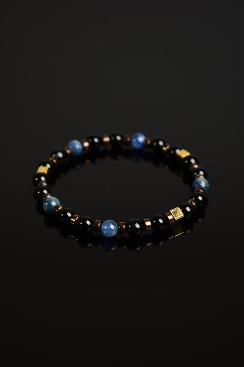 Kyanite - Tourmaline - Hematite Natural Stone Unisex Bracelet