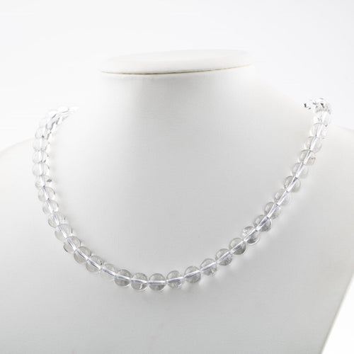 Crystal Quartz 8 mm String Natural Stone Necklace