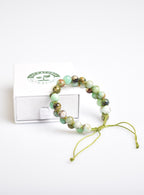 Chrysoprase 8mm Double Row Macrame Natural Stone Bracelet