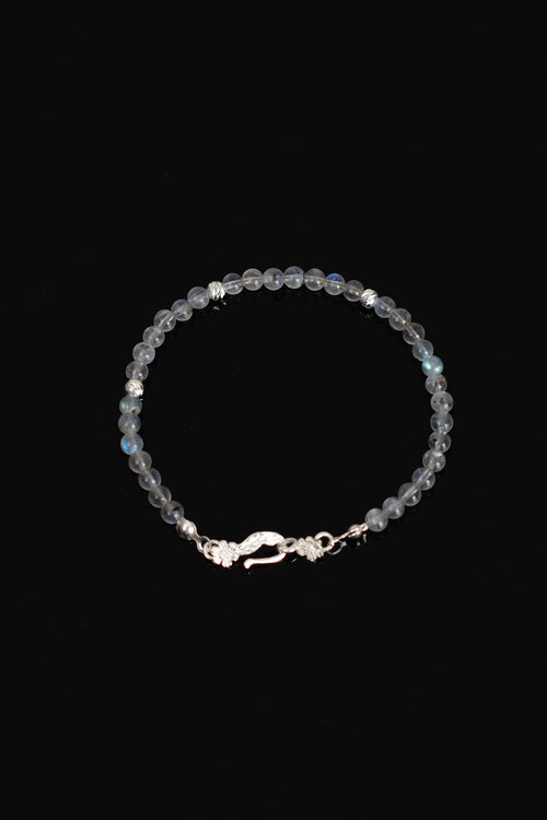 Labradorite Natural Stone 925 Sterling Silver Closure Bracelet - Moonlight Collection