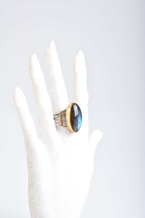 Labradorite Natural Stone 925 Sterling Silver Ring