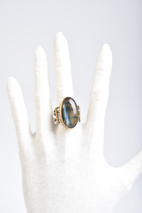 Labradorite Natural Stone 925 Sterling Silver Ring