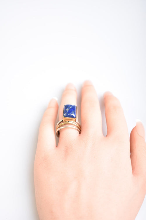 Lapis Lazuli Natural Stone 925 Sterling Silver Ring