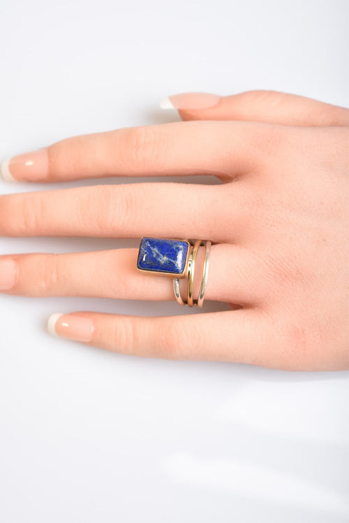 Lapis Lazuli Natural Stone 925 Sterling Silver Ring