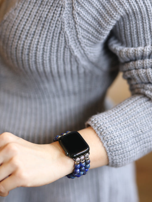 Lapis Lazuli Doğal Taş Apple Watch Saat Bandı 38 - 41 mm