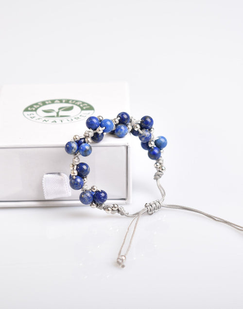 Lapis Triple Macrame Design Bracelet