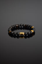 Lava - Tiger Eye Natural Stone Silver Device Unisex Bracelet