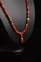 Madagascar Agate - Tiger Eye - Hematite Natural Stone Unisex Necklace