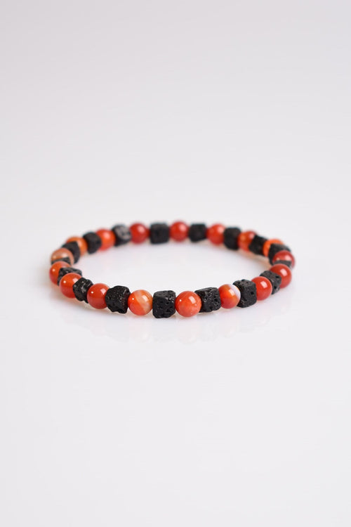 Madagascar Agate - Lava Natural Stone Men's Bracelet