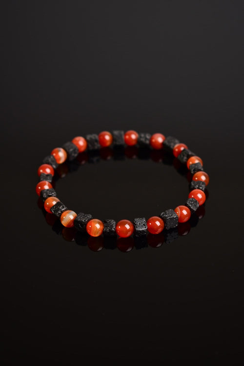 Madagascar Agate - Lava Natural Stone Men's Bracelet