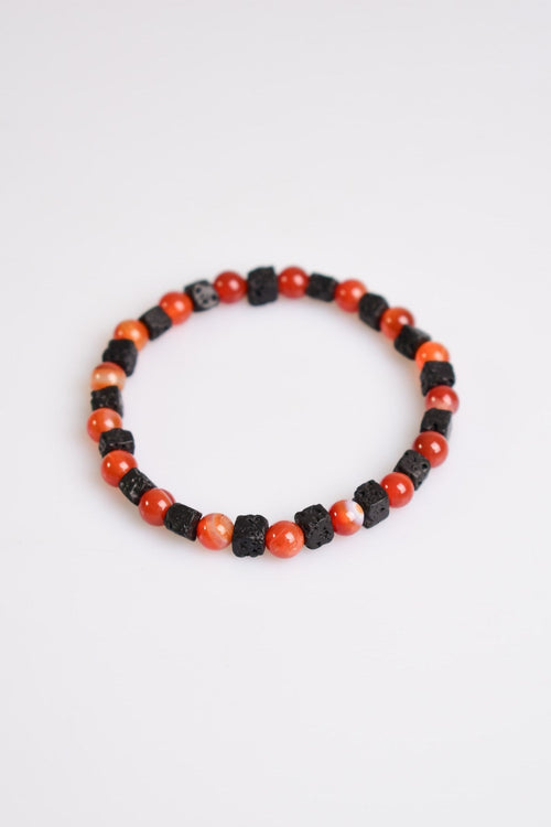 Madagascar Agate - Lava Natural Stone Men's Bracelet