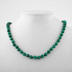 Malachite 8 mm Knotted Natural Stone Necklace