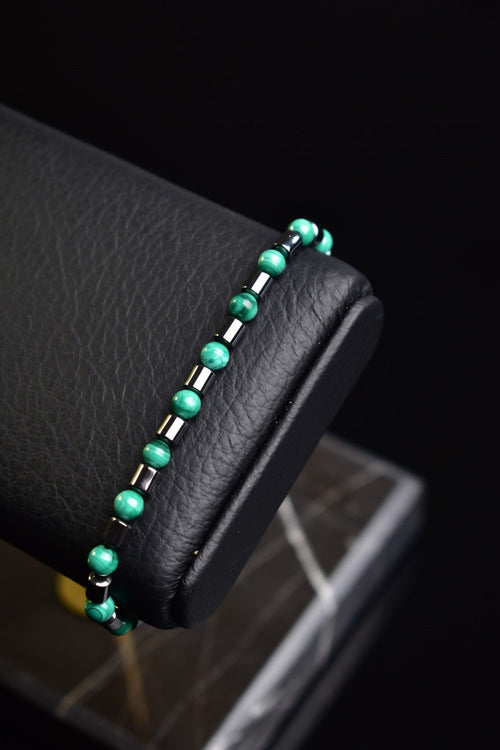 Malachite - Hematite Natural Stone Men's Bracelet