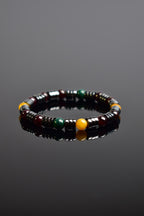 Malachite - Amber - Garnet - Hematite Natural Stone Men's Bracelet