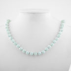 Blue Larimar 8 mm Knotted Natural Stone Necklace