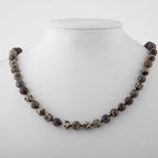 Mexican Jasper 8 mm Knotted Natural Stone Necklace