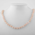 Morganite 8 mm Knotted Natural Stone Necklace