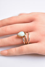 Opal Natural Stone 925 Sterling Silver Ring