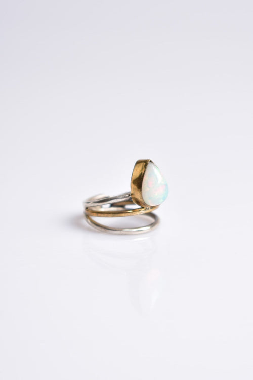 Opal Natural Stone 925 Sterling Silver Ring