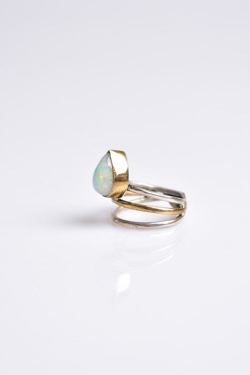 Opal Natural Stone 925 Sterling Silver Ring