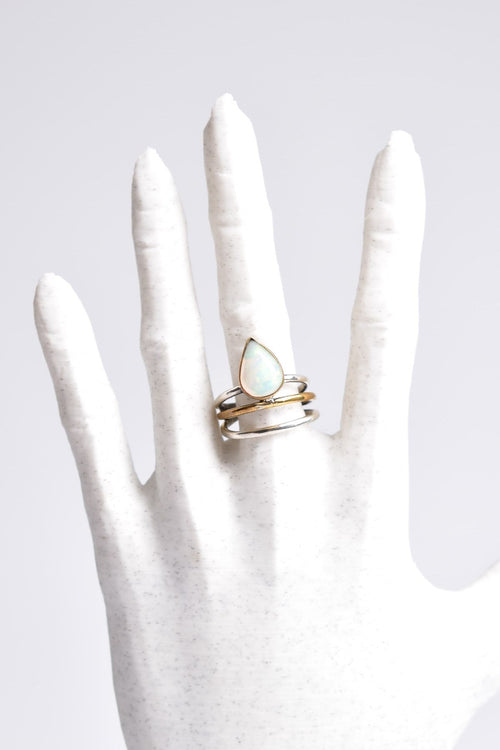 Opal Natural Stone 925 Sterling Silver Ring