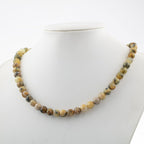 Opal Yellow 8 mm String Natural Stone Necklace