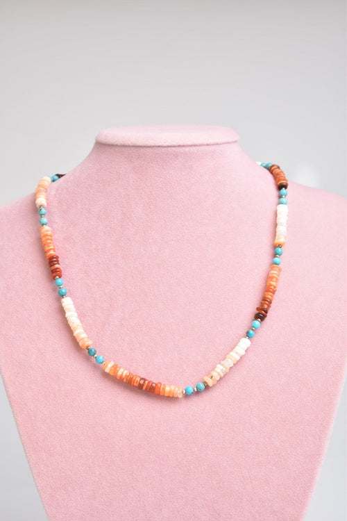 Opal - Turquoise - Mexican Jasper Natural Stone Necklace