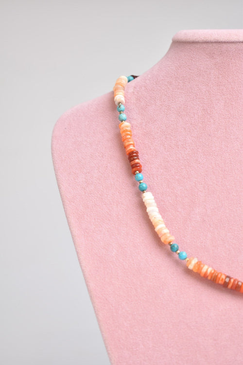 Opal - Turquoise - Mexican Jasper Natural Stone Necklace