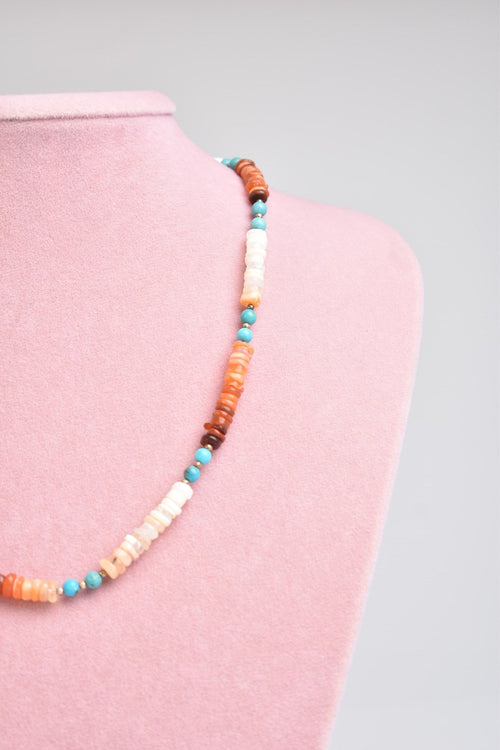 Opal - Turquoise - Mexican Jasper Natural Stone Necklace