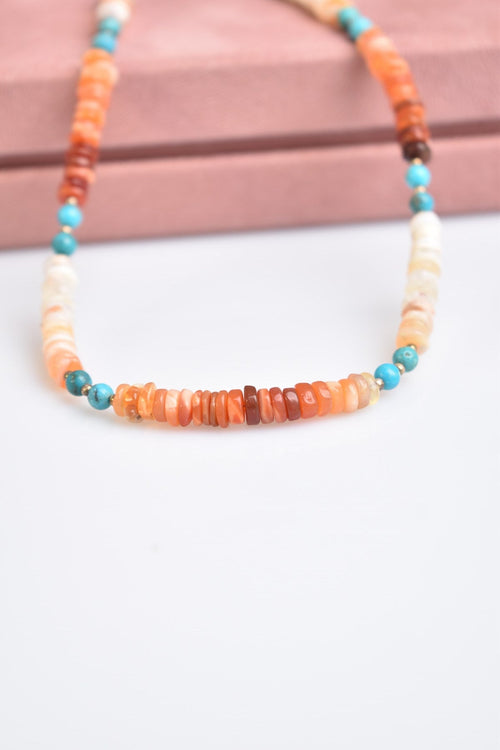 Opal - Turquoise - Mexican Jasper Natural Stone Necklace